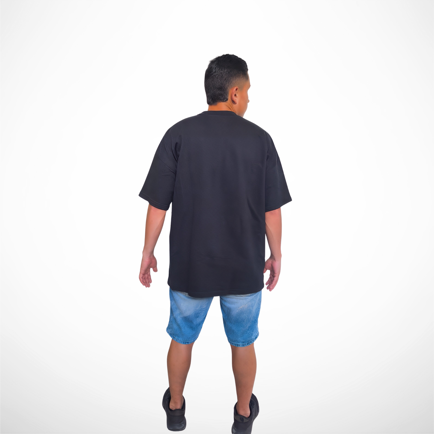 Camiseta Oversize Urbano – Negro Rayo