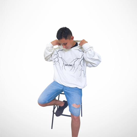 Buzo Oversize Urbano – Marfil Lightning