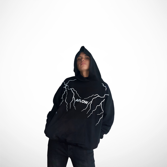 Buzo Oversize Urbano – Negro Lightning