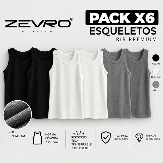 PACK X6 ESQUELETOS PARA HOMBRE | ZEVRO