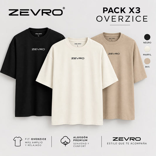 PACK X3 CAMISETAS OVERSIZE PARA HOMBRE | ZEVRO
