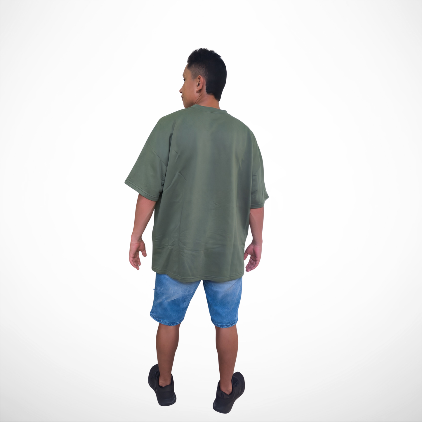 Camiseta Oversize Urbano – Verde Oliva Rayo