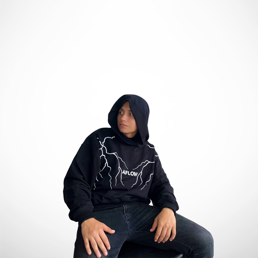 Buzo Oversize Urbano – Negro Lightning