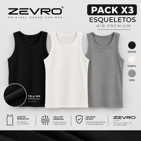 PACK X3 ESQUELETOS PARA HOMBRE | ZEVRO