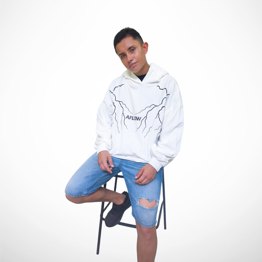 Buzo Oversize Urbano – Marfil Lightning